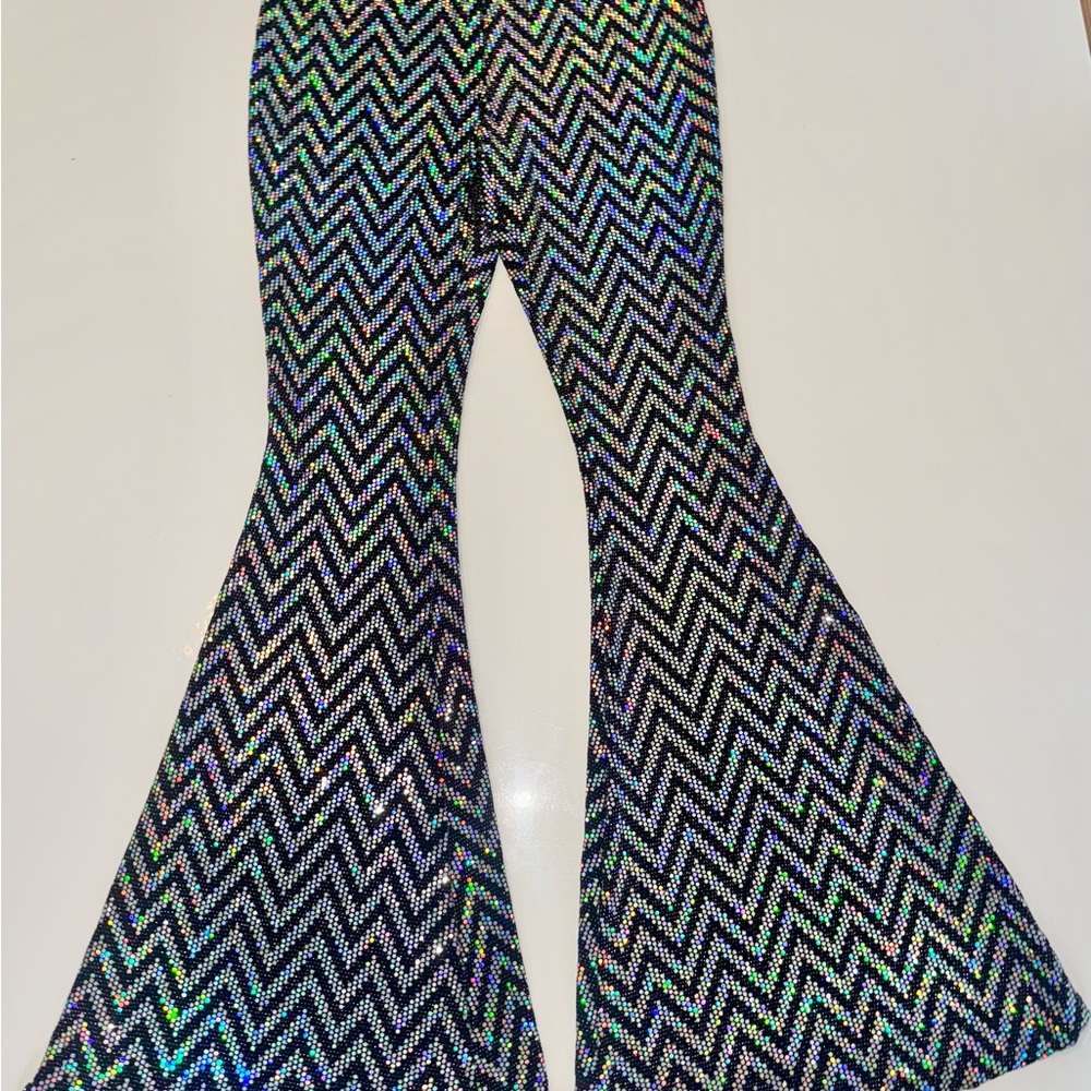 Dazzling Holographic Stretch Bell Bottoms🌈